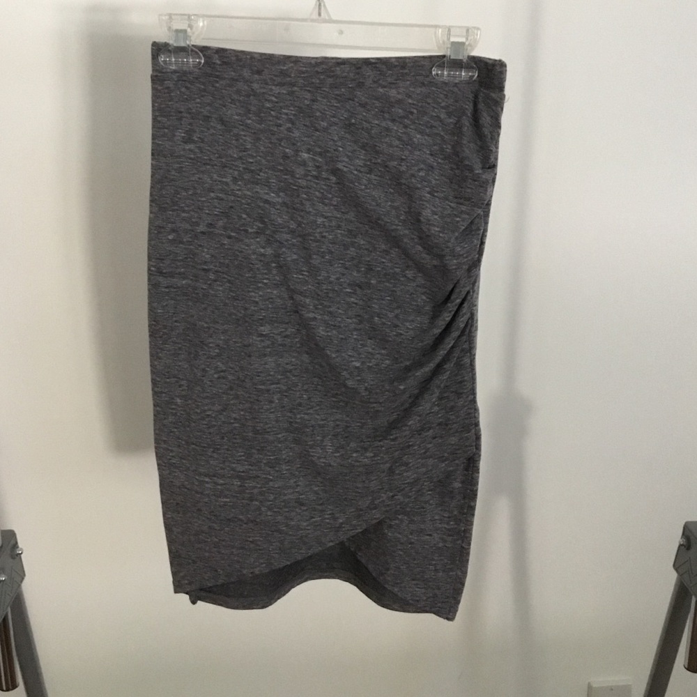 Grey body con faux wrap jersey skirt